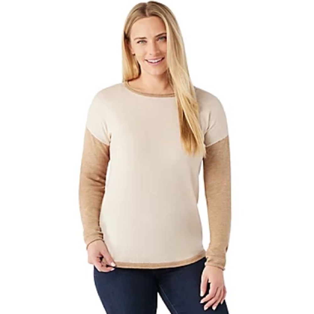 NWT SMARTWOOL Women’s Shadow Pine Colorblock Crewneck Sweater size